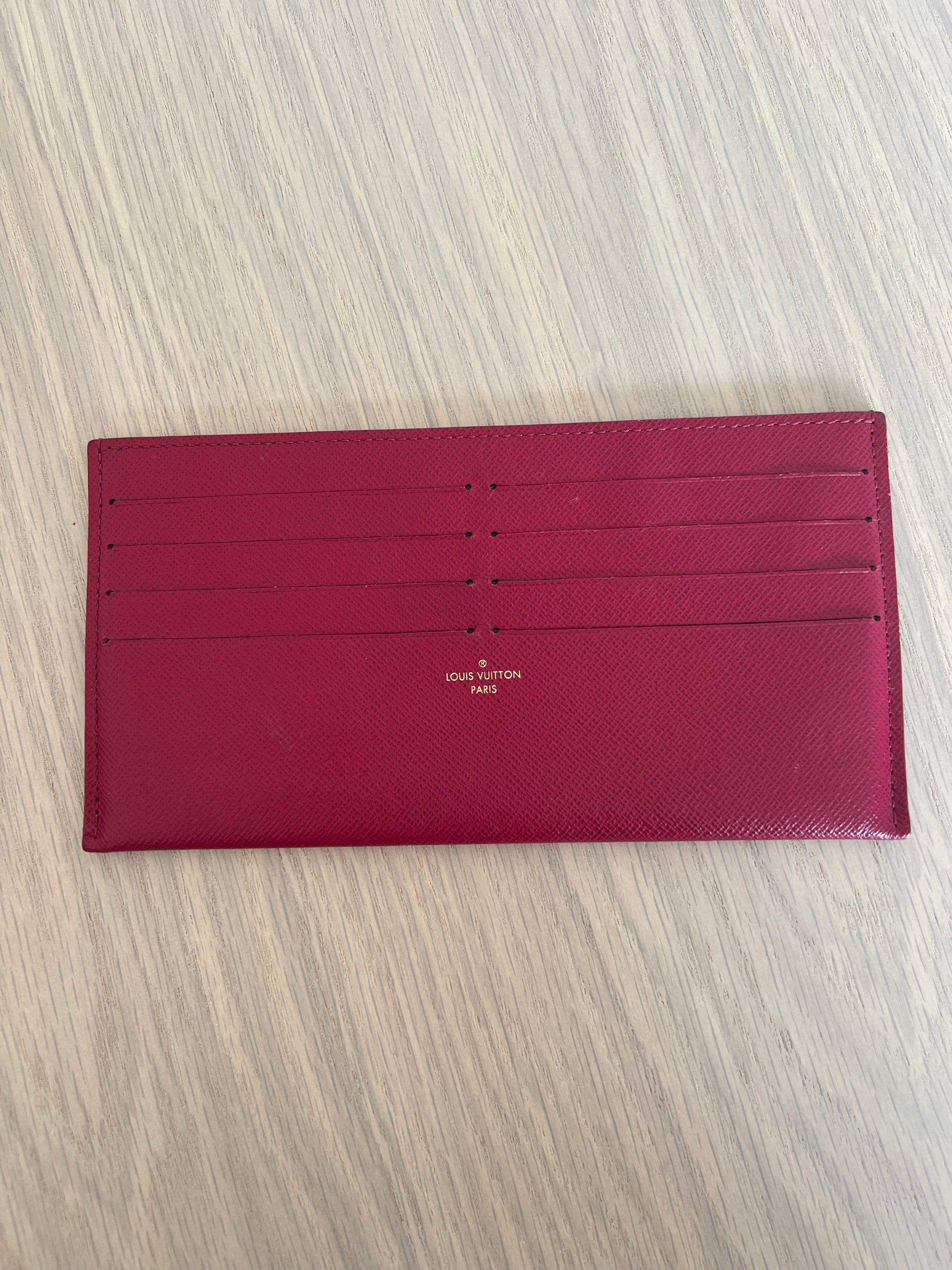 Louis Vuitton Calfskin Pochette Felicie Card Holder Insert Fuchsia